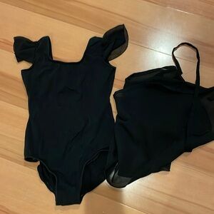 Like new black leotard and wrap skirt
